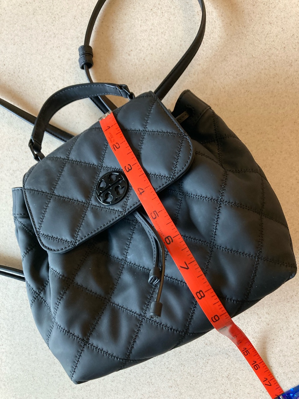NWOT Tory Burch Quilted Black Leather Mini Backpack - Picture 12 of 13